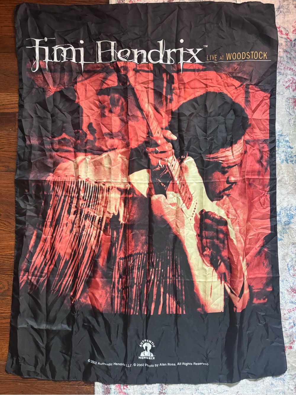 Jimi Hendrix Live at Woodstock Poster Wall Tapestry